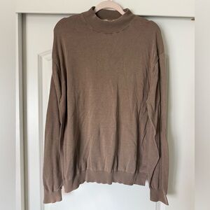Pronto Uomo Silk Blend Taupe Turtleneck Sweater